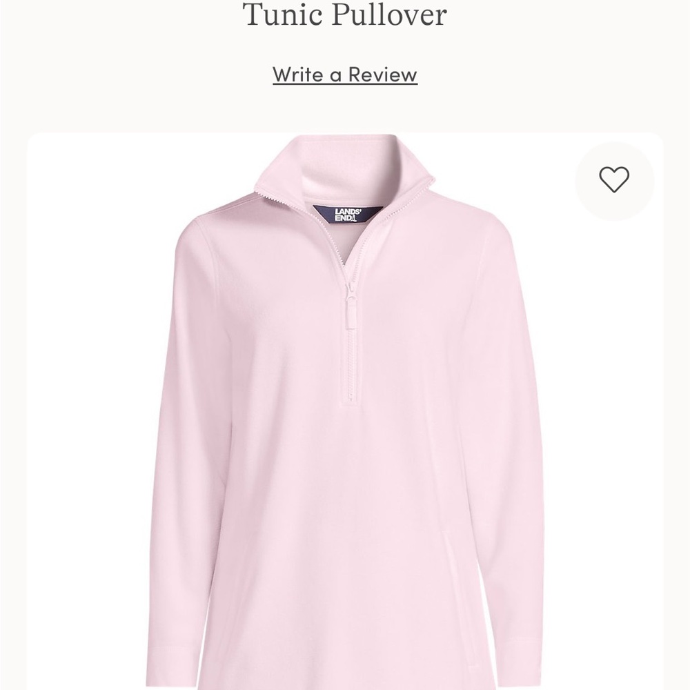 ⭐️NEW WITH TAGS⭐️Lands' End Pink Frost Women's Quarter-Zip Fleece Top